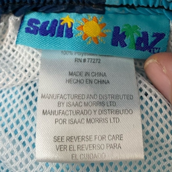 Sun Kidz Boys Size 4 Swim Shorts Blue Ombre With Cool Shark Graphic - Picture 3 of 6